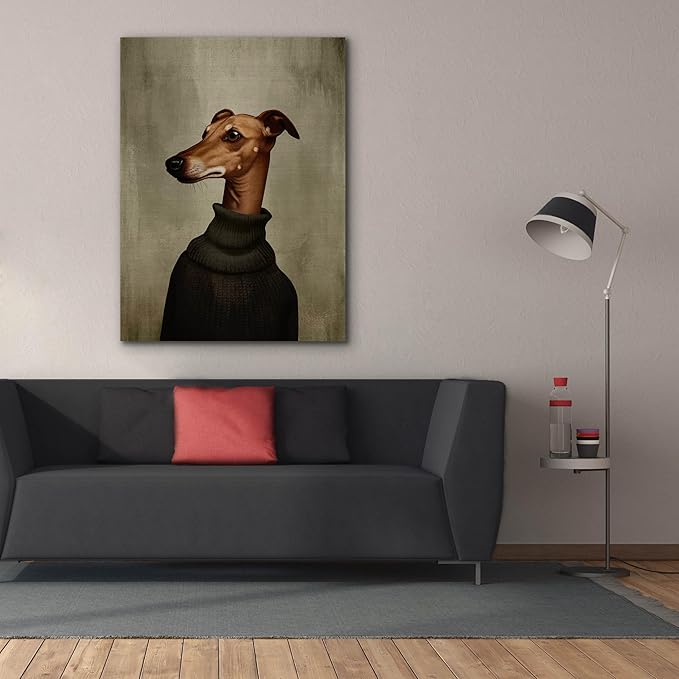 Epic Graffiti 'Green Sweater Dog' by Svetlana Aleynikova Canvas Wall Art, 40" x 54"