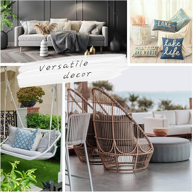 TRENDIN Beach Life Throw Pillow Cover Wood Light Blue Cushion Case Decorative Pillowcase for Sofa Couch Bed Office Car 18x18 inch PL650TR