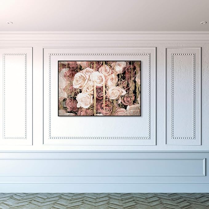 The Oliver Gal Artist Co. Floral and Botanical Framed Wall Art Canvas Prints 'Shabby Chic Romance' Florals