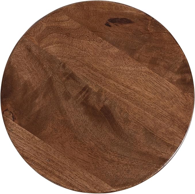 Kate and Laurel Solbrett Transitional Sophisticated Drink Table; 10 x 10 x 22; Walnut Brown; Mid-Century Sculptural Bedroom Nightstand with Unique Pedestal Table Design for Use as Indoor Plant Stand