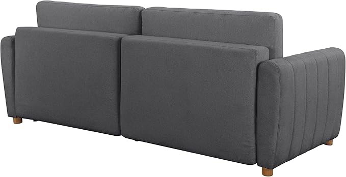 Serta Galway 91.7" Convertible Sleeper Sofa, Queen Size, Wall-Hugging Dreamglide Mechanism, Dreamcoil Comfort, Boucle Fabric, Charcoal