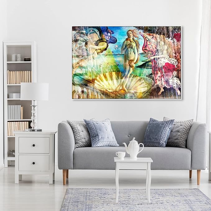 The Oliver Gal Artist Co. Spiritual and Religious Wall Art Framed Canvas Prints 'Birth of Venus - Botticelli' Zodiac