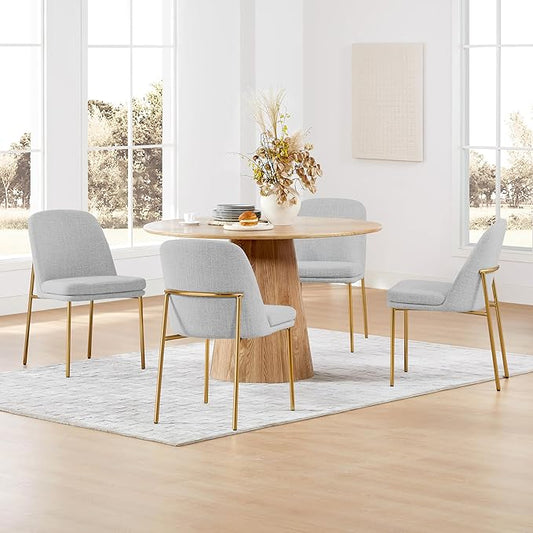 CHITA Modern Dining Chairs Set of 3, FSC Certified Metal Dining Chair for Dining Room, Light Gray