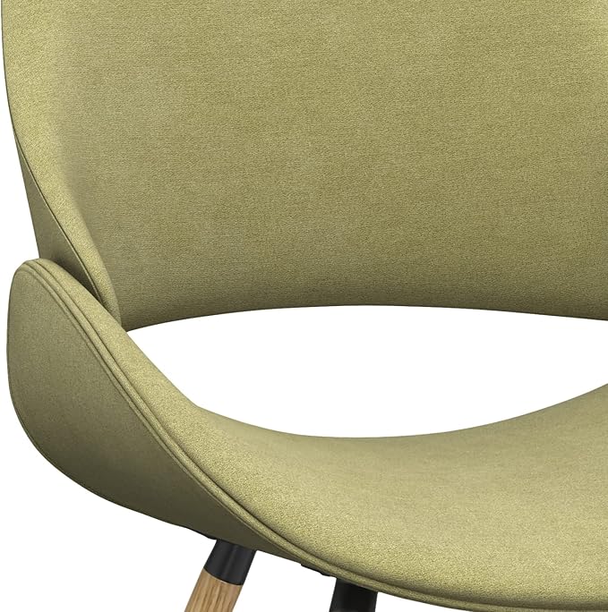 SIMPLIHOME Malden Dining Chair in Acid Green Woven Fabric, 22.8 x 20.9 x 30.9 inches, Bentwood Design with Light Wood Legs, Modern Seating for Dining Room