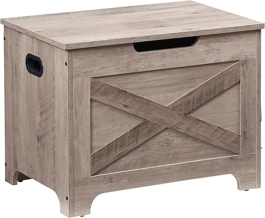 GarveeHome 23.6 in Storage Chest, Wooden Storage Bench with Safety Hinge, Easy Assembly, Large Shoe Bench for Entryway, Living Room, Bedroom