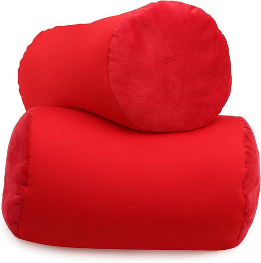 Deluxe Comfort Mooshi Squish Microbead Bed Pillow, 14" x 7" - Airy Squishy Soft Microbeads - Eighteen Fun Bubbly Colors To Choose From - Cuddly And Fun Dormroom Accessory - Bed Pillow, Red