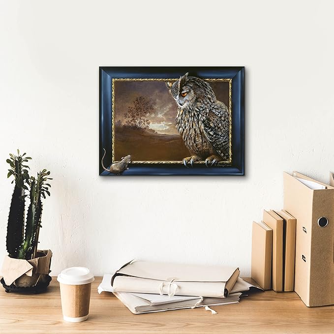 Epic Graffiti 'Eagle Owl and Mouse' by Harro Maass, Canvas Wall Art, 16"x12"