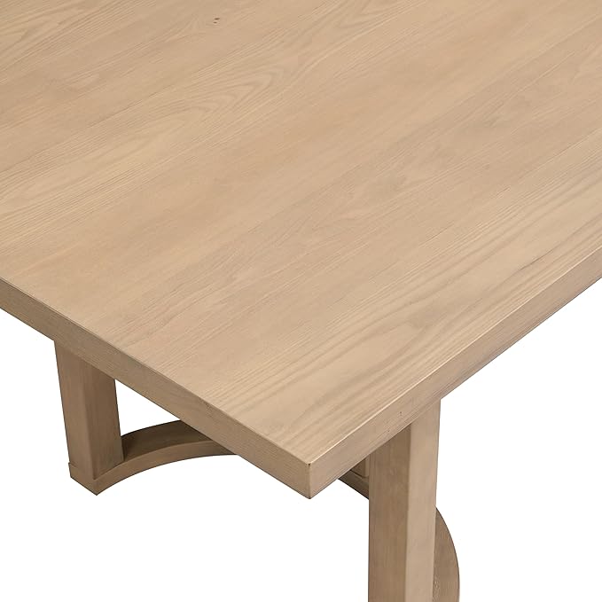 Christopher Knight Home Evat 95 Inch Dining Table for 6-8 People, Modern Kitchen Table with U-Shaped Legs, Large Wooden Rectangular Farmhouse Dinner Furniture for Dining Room, Home Office,Natural Ash