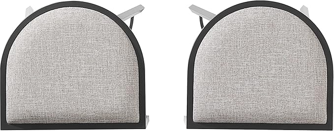 Crosley Furniture Ellery Upholstered Seat Counter Height Bar Stools Set of 2, Gray/Matte Black