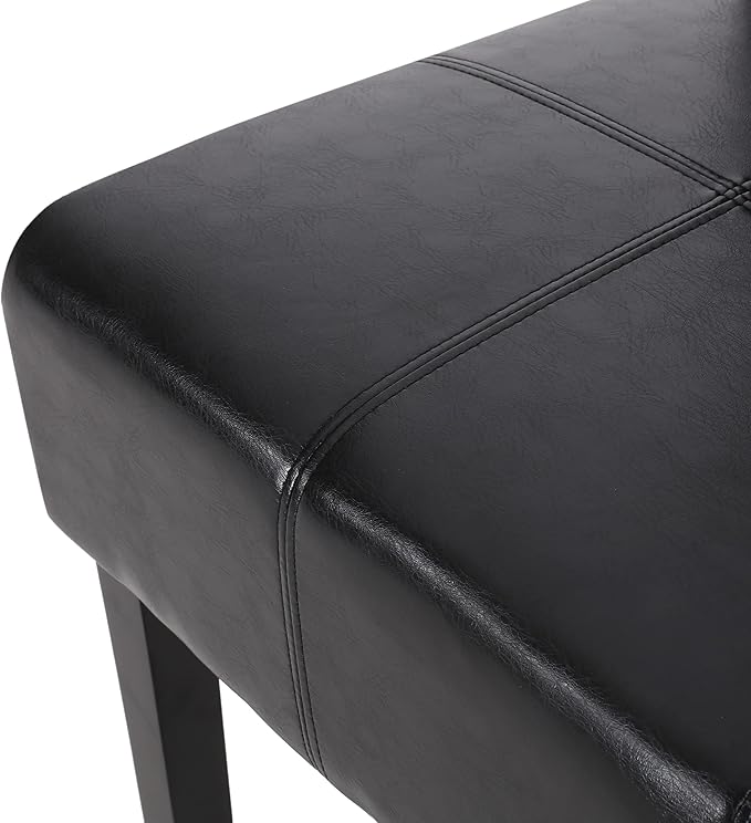 Christopher Knight Home Pertica Upholstered T-Stitch Dining Chairs - Faux Leather - Midnight Black/Espresso (Set of 2)