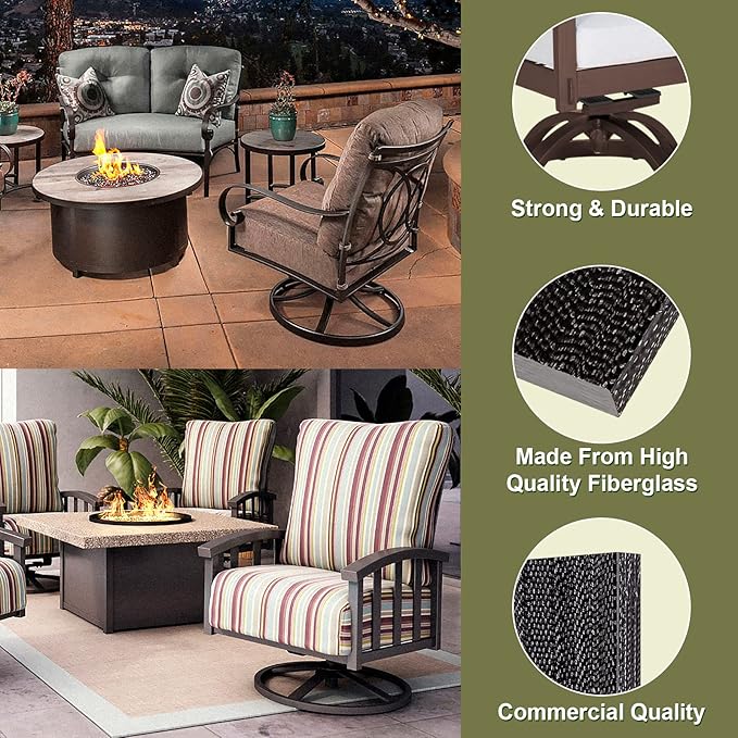 Anwenk 2Pack Patio Rocking Chair Spring Plate Replacement Part Fiberglass Spring Plates Swivel Rocker Chair Lawn Furniture Repair Replacement for Universal Outdoor Patio Furniture, 2.5" x 5"x0.25”