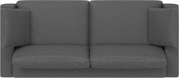 SIMPLIHOME Charlie Sofa in 100% Recycled Polyester Tightly Woven Performance Fabric, Pebble Grey, 96-inches Wide, Handcrafted Contemporary Style Sofa for Living Room or Couch for Family Room