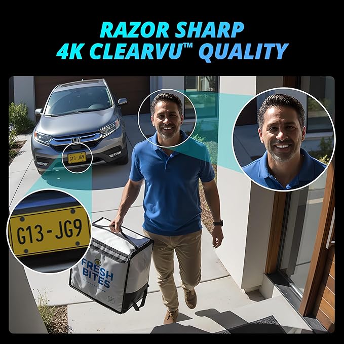 Defender Solar Powered 4K AI Guard Ultra-Charge PTZ Wireless WiFi Security Camera, 2 Pack, 2 x 64GB SD Card, 5W Solar Panel, 10,000 mAH Battery, 24/7 Recording, AI Tracking, Works with Guard App