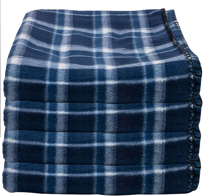 Trail maker 24 Pack Bulk Plaid Sherpa Fleece Throw Blankets 50 x 60 for Wedding Guests, Homeless, Pets | Plaid Fleece Throw Blankets Bulk