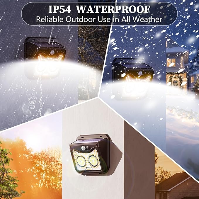 Solar Motion Sensor Lights Outdoor, Owl Shaped Warm White Waterproof Solar Powered Wall Lights, 3 Lighting Modes Security Flood Lights for Outside Deck, Fence, Yard, Garden, Step, Porch, Door -10 Pack