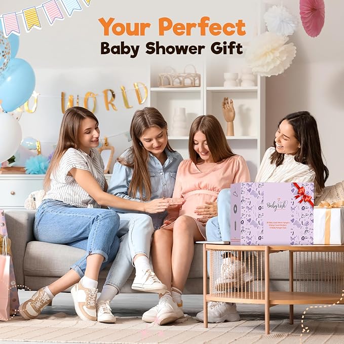 Velvet Baby Hangers with Clips (30 Pack) | 11” Ultra-Slim Baby Clothes Hangers | Non-Slip Felt | Space-Saving Nursery & Infant Closet Organizer | Beige