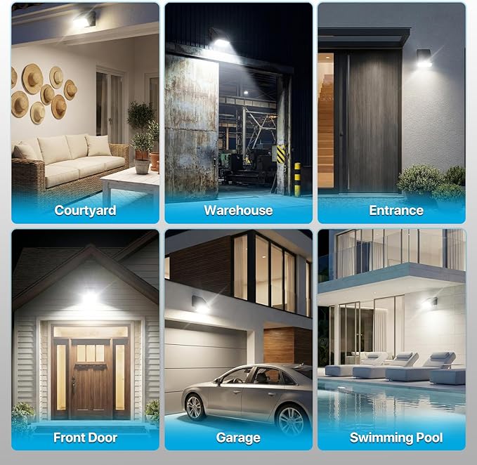 LED Wall Pack Light - 30W/40W/60W Dusk to Dawn Outdoor Lighting - 𝟏𝟐𝟎𝐕 5000K Porch Light, IP65 Waterproof Adjustable Outdoor Security Lighting for Warehouse Yard Barn Garage Factory Loading Bay