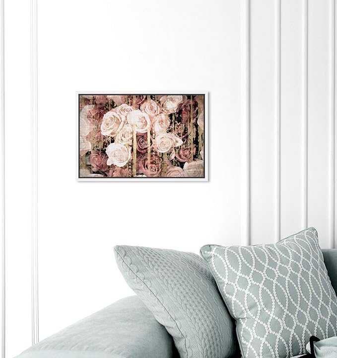 The Oliver Gal Artist Co. Floral and Botanical Framed Wall Art Canvas Prints 'Shabby Chic Romance' Florals