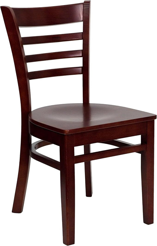 Flash Furniture HERCULES Series Ladder Back Mahogany Wood Restaurant Chair