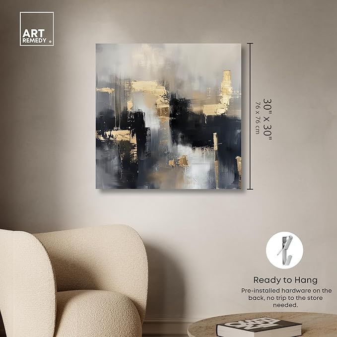 Art Remedy Daring Canvas Colorful Abstract Wall Art, Gallery Wrapped, 30" x 30"
