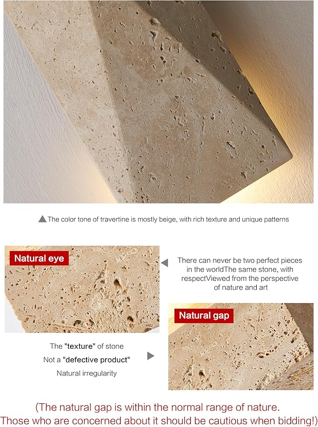 Alabaster Wall Sconce, 15.74" Natural Marble Wall Sconce Vanity Light Fixture for Living Room,Modern Wall Light, Marble Lighting for Bedroom, Staircases，Entryway