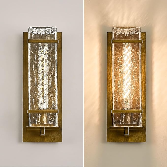 Outdoor Wall Light, Vintage Gold Exterior Waterproof Lanterns,H13.4in Porch Sconces Wall Mounted Lighting with E26 Sockets, for Garage,Doorway,Patio,Front Door