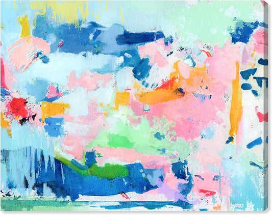 Art Remedy Peaceful Haven Canvas Bright Colorful Abstract Wall Art, Gallery Wrapped, 24" x 20"