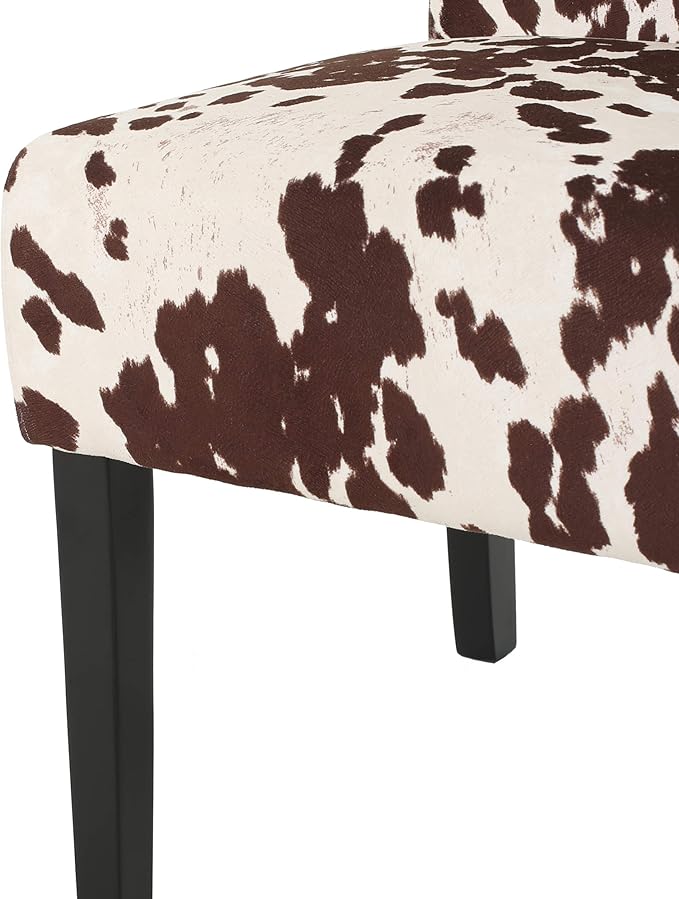 Evelyn Contemporary Velvet Dining Chairs (Set of 4), Cow Print