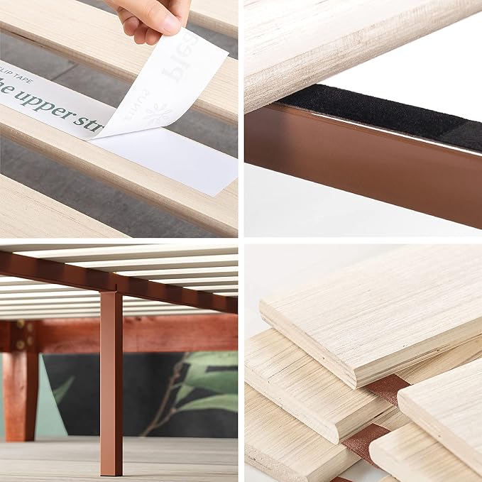Zinus Wen Wood Platform Bed Frame/Solid Wood Foundation/Wood Slat Support/No Box Spring Needed/Easy Assembly, King