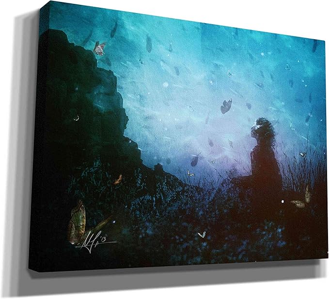 Epic Graffiti ' Shattered Memories' by Mario Sanchez Nevado Canvas Wall Art, 16" x 12", Blue