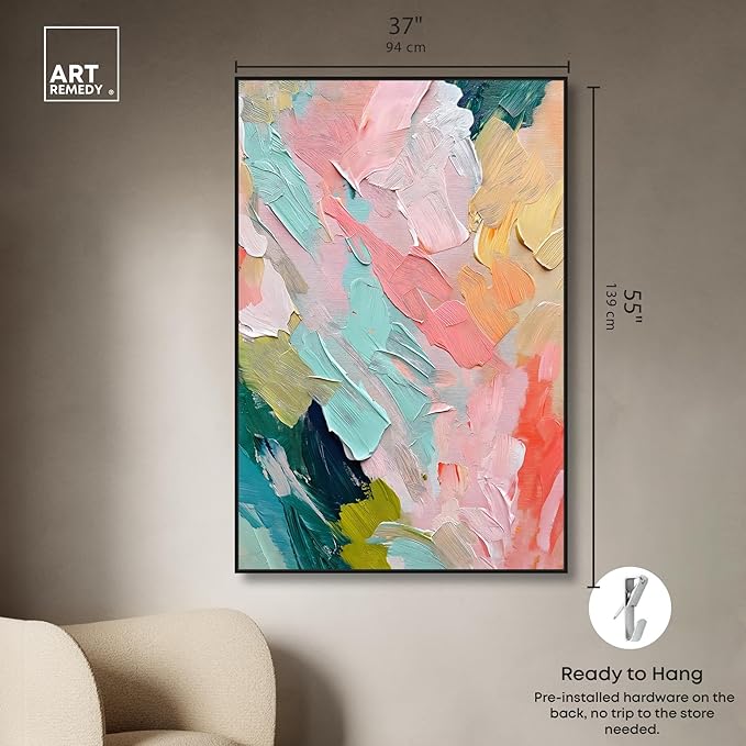 Art Remedy Pastel Layers Canvas Pastel Wall Art, Black Frame, 36" x 54"