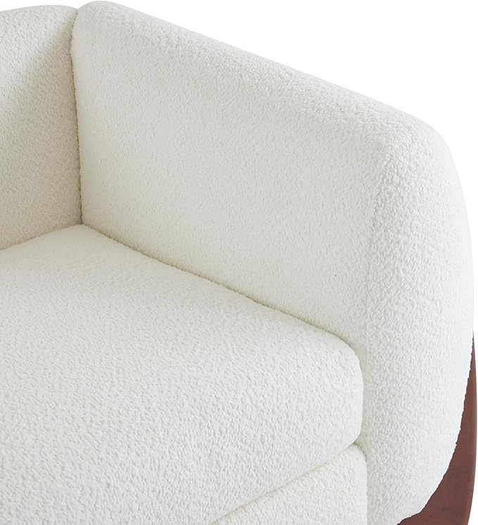 Christopher Knight Home Alma 63" Boucle Loveseat with Wood Legs, 2 Seater Sofa Couches for Living Room, Upholstered Couch Chair, Soft Seating Lounge Sofa Chair, Cozy Loveseat with Armrest, Beige