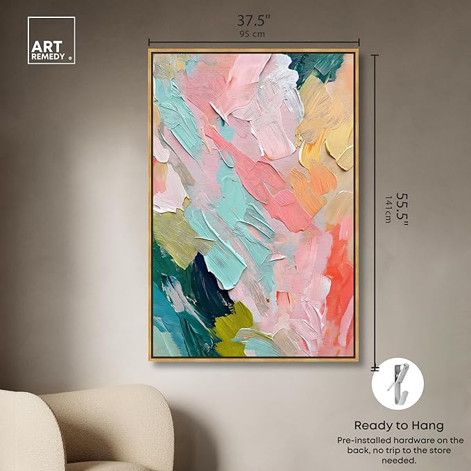Art Remedy Pastel Layers Canvas Pastel Wall Art, Gold Frame, 36" x 54"