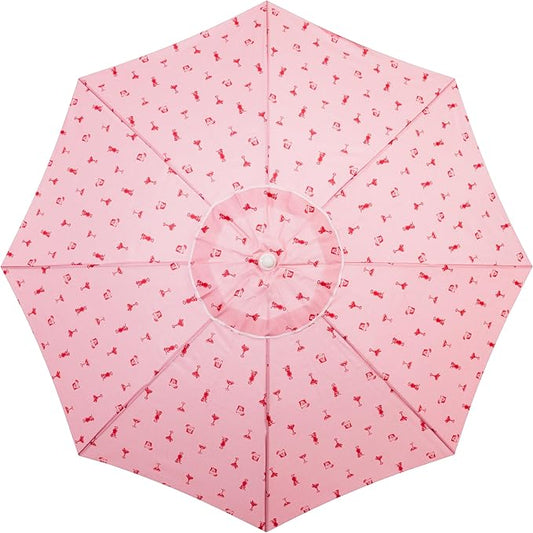 Business & Pleasure Co. Margaritaville Manana Umbrella - 6.5' Beach Umbrella Sand Anchor, 7' Tall Telescopic Aluminum Pole, UPF 50+