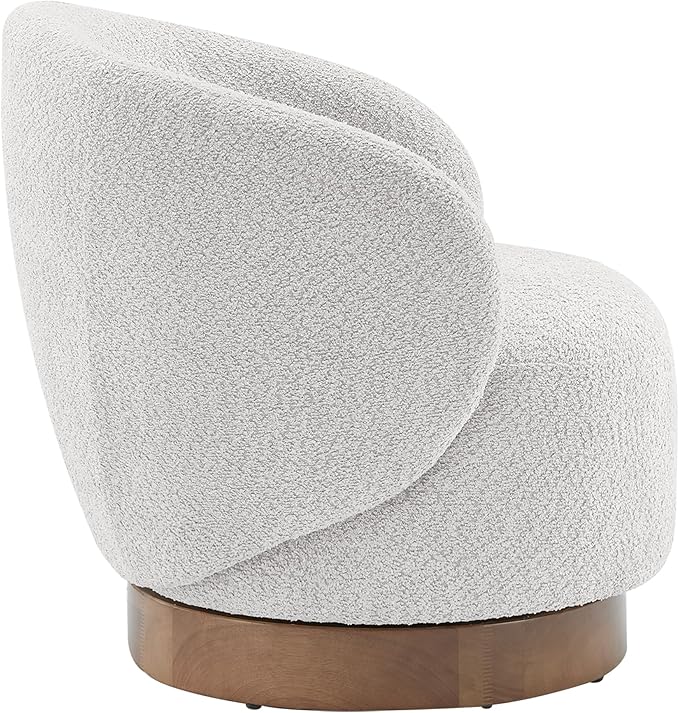 Swivel Accent Chair Modern Round Barrel Armchair Upholstered Performance Fabric for Bedroom Reading Waiting Living Room