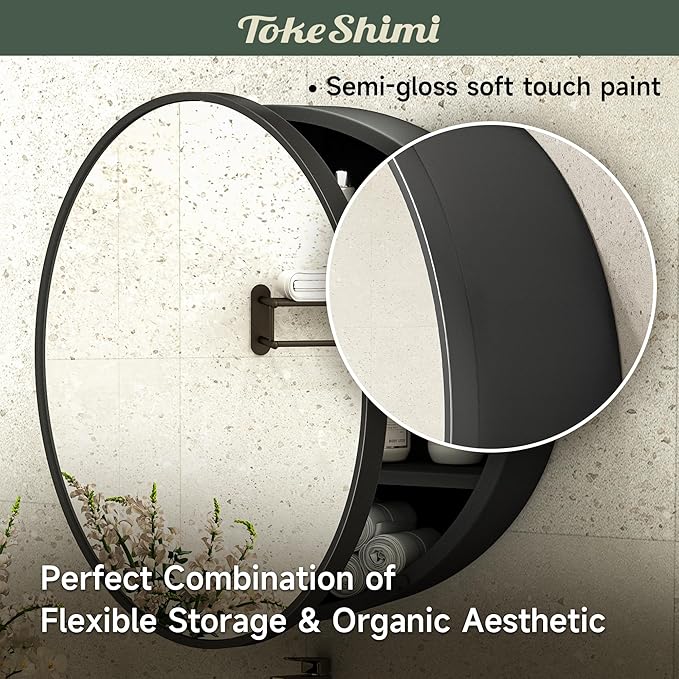 TokeShimi 26.1 Round Medicine Cabinet for Bathroom
