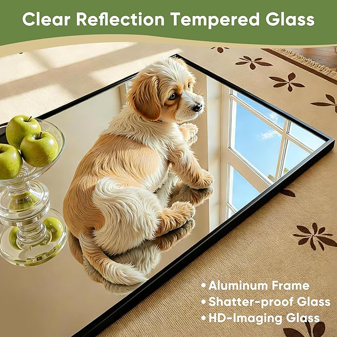 Full Length Mirror, 79"x32" Full Body Mirror, Floor Mirrors with Stand, Body Mirrors Standing Hanging Leaning Against Wall,Aluminum Frame Mirrors for Bedroom Cloakroom,Living Room,Black