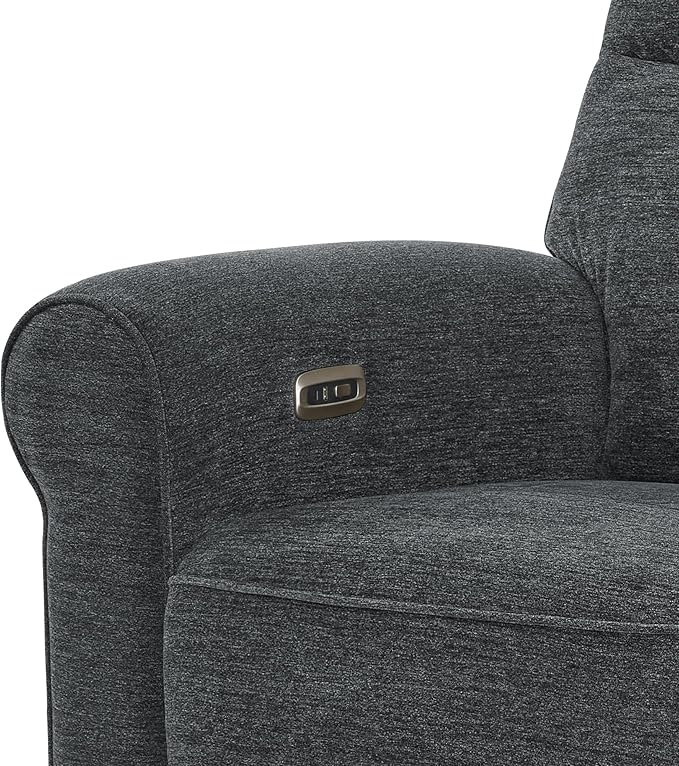 MCombo 78.3" Wall Hugger Power Loveseat Recliner Sofa with Console, Reclining Loveseat with USB Ports, Cup Holders, for Small Spaces Living Room RV, Fabric PR635M2 (Dark Grey)
