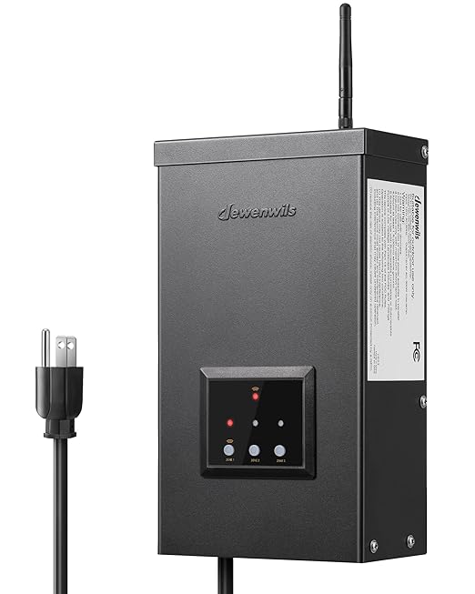 DEWENWILS Smart Low Voltage Landscape Transformer 300W, 3 Independent Outputs, 120V AC to 12V/14V AC, Landscape Lighting Transformer with Schedule & Timer, Compatible with Alexa & Google Assistant