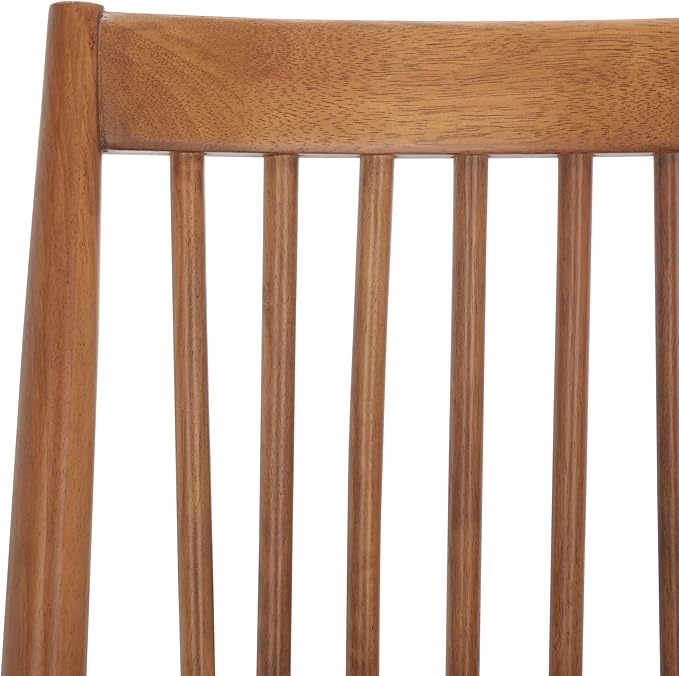 SAFAVIEH Home Collection Wren Walnut Brown Windsor Spindle Solid Wood Dining Chair Set of 2 (Fully Assembled)