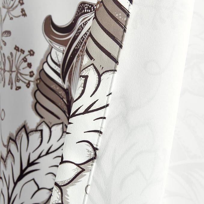 Lush Decor Cynthia Jacobean Light Filtering Window Curtain Panel Pair, 84" L x 52" W, Neutral