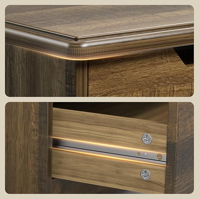 Gizoon 6 Drawer Dresser, Chest of Drawers with Large Storage, Light Brown Dressers for Bedroom, Tall Dresser and Organizer with Anti-Tripping, Wooden Cabinet for Office, Living Room, Entryway