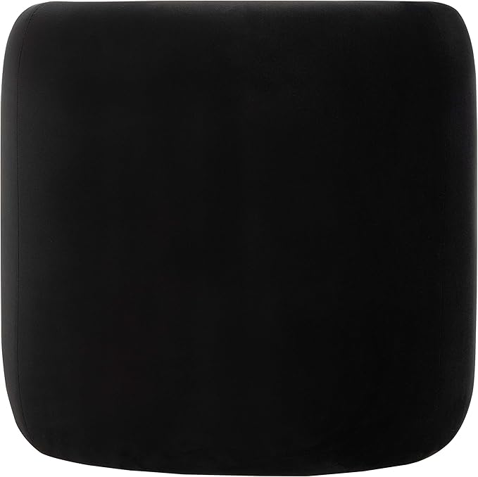 Safavieh Home Collection Kibo Modern Waterfall Black Velvet Ottoman (Fully Assembled)