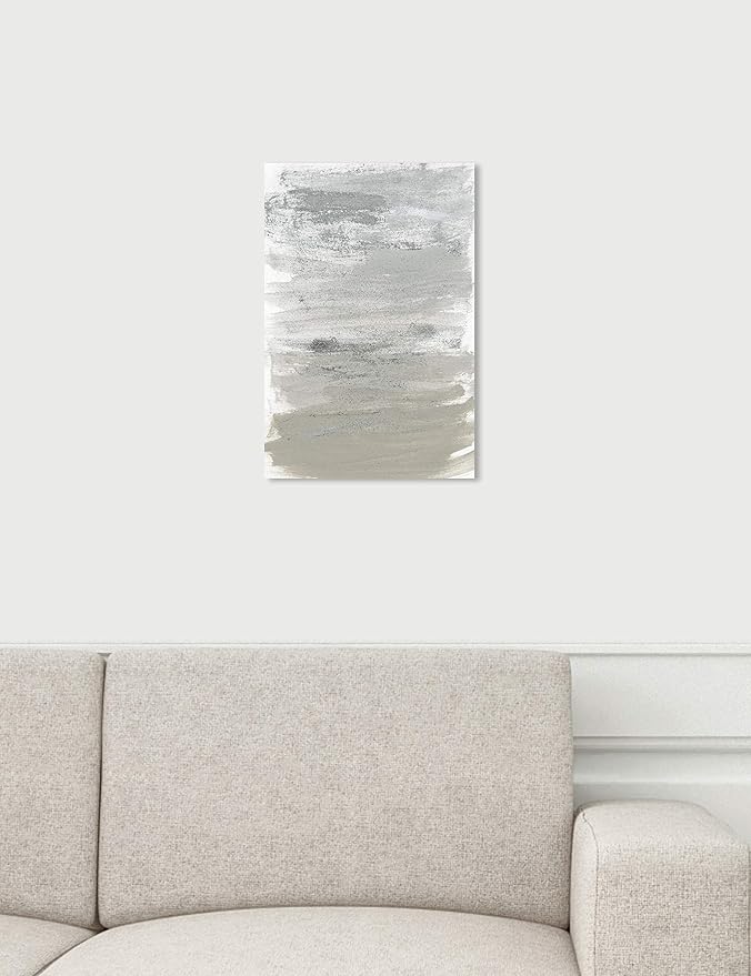 The Oliver Gal Artist Co. Oliver Gal 'Silver Storm' Gray Abstract Wall Art Print Premium Canvas 10" x 15"