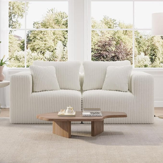 Novilla 70.8" Modular Sectional Sofa, Modern Cloud Sectional Couch with Smarts Coil® Support, Upholstered Boneless Couch for Living Room Apartments Bedroom, No Assembly Required, Beige (Loveseat)