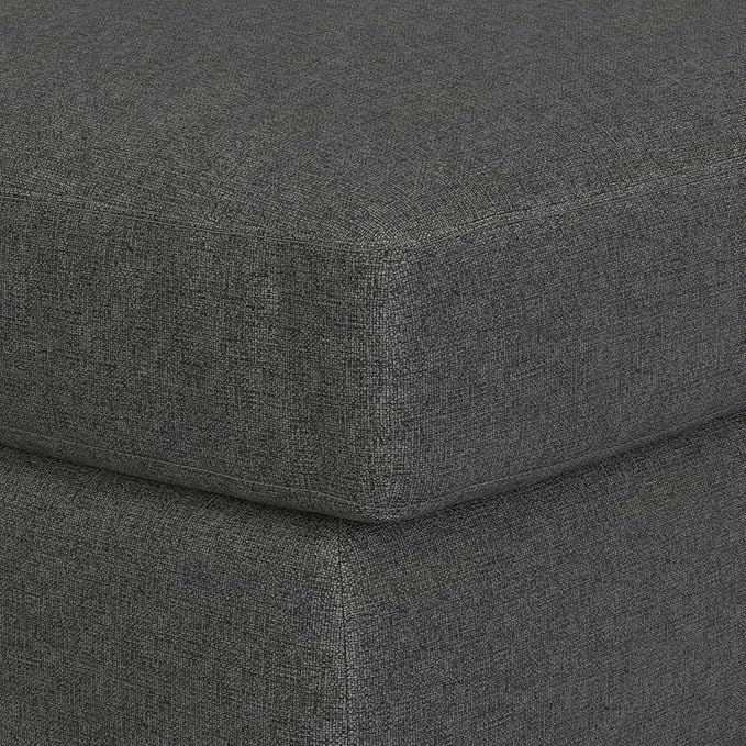 SIMPLIHOME Charlie Right-Facing Sectional Sofa in 100% Recycled Polyester Tightly Woven Performance Fabric, Pebble Grey, 122-inches Wide, Handcrafted Contemporary Style L-Shaped Couch with Chaise