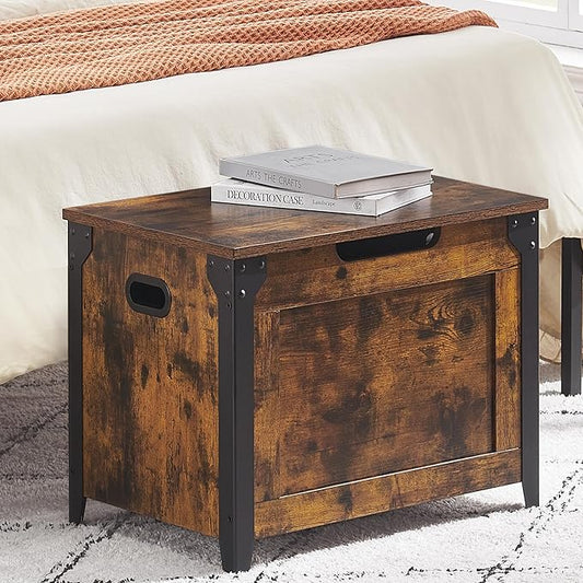 GarveeHome 23.6 in Storage Chest, Wooden Storage Bench with Safety Hinge, Easy Assembly, Large Shoe Bench for Entryway, Living Room, Bedroom