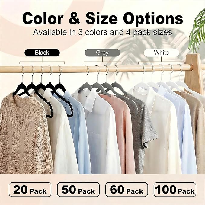 HOUSE DAY Grey Plastic Hangers 20 Pack - Heavy Duty Non-Velvet Hangers with 360° Swivel Hook & Non Slip Notches - Slim Space Saving Clothes Hangers, Durable Closet Organizers for Coats Shirts Dresses