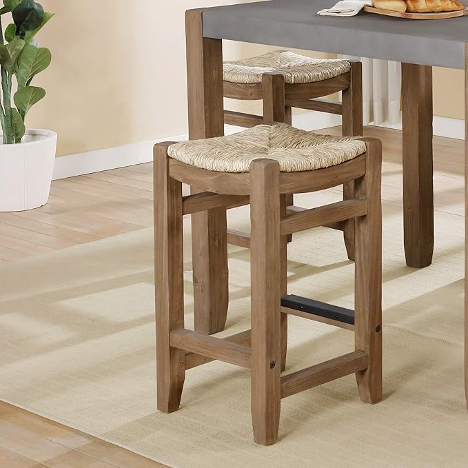 Alaterre Furniture Newport Dining Table Set, Concrete Gray