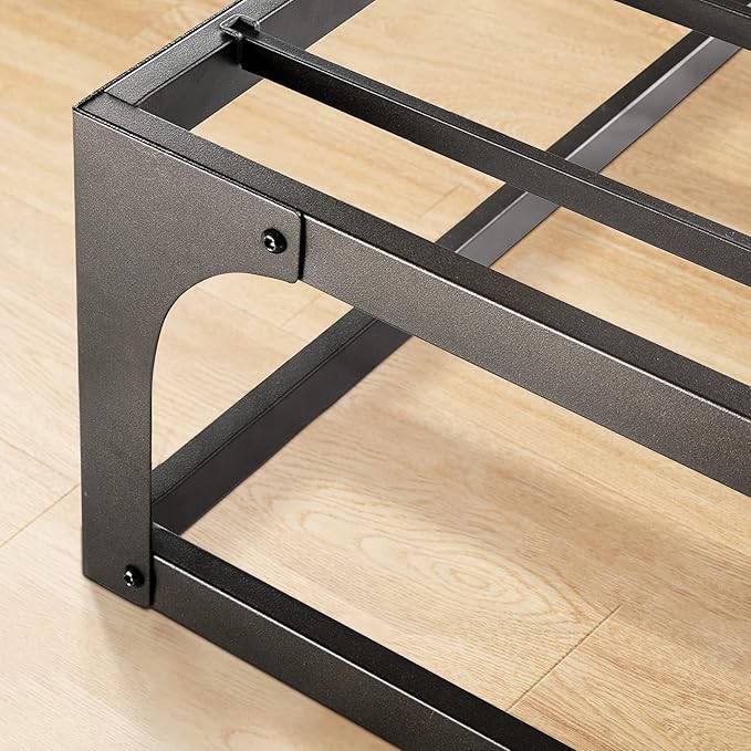 Mellow 12" Metal Platform Bed Frame w/Heavy Duty Steel Slat Foundation, Black